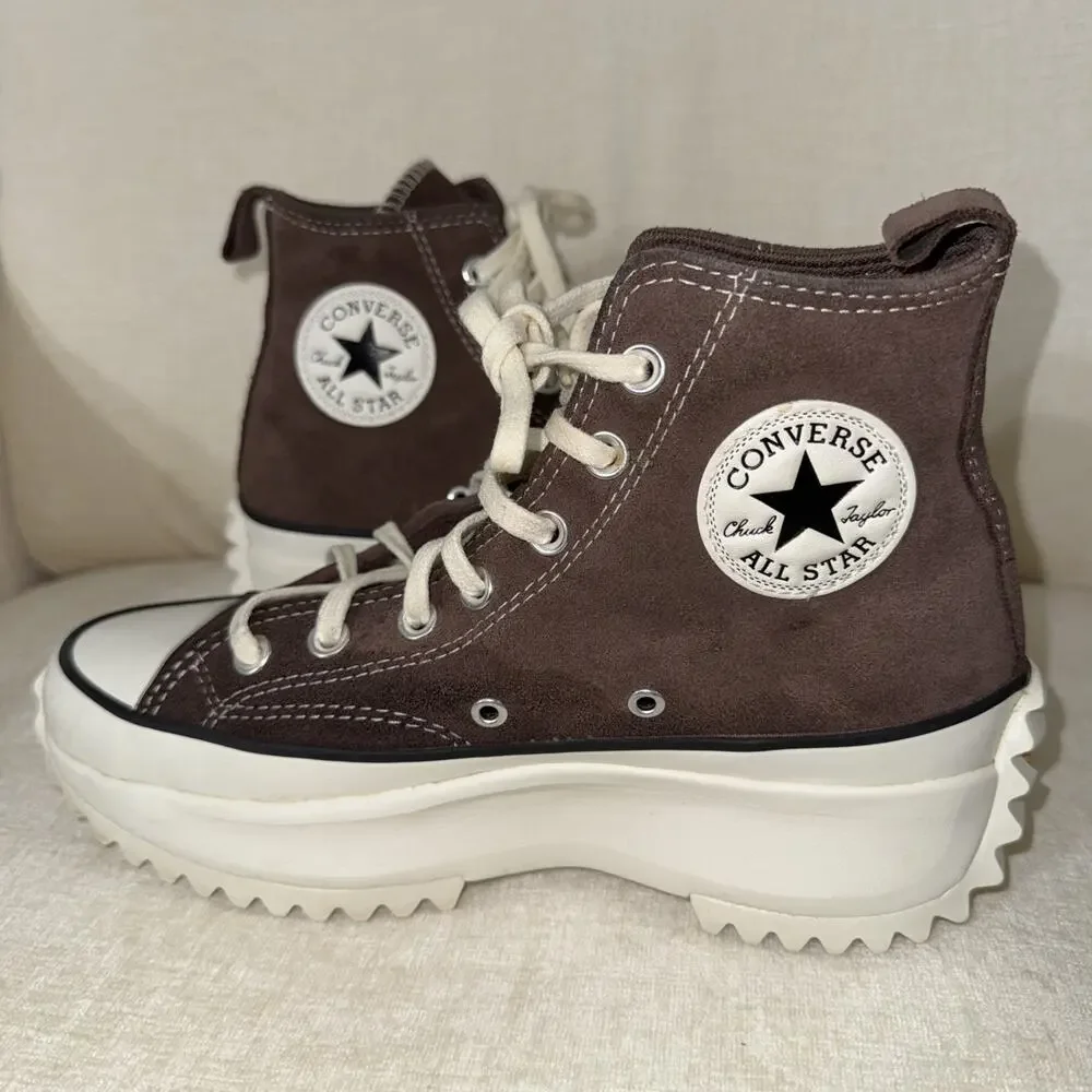 Mens 6 Women 7.5 Converse Run Star Motion CX Platform High Top Suede Brown Nut - Picture 3 of 9
